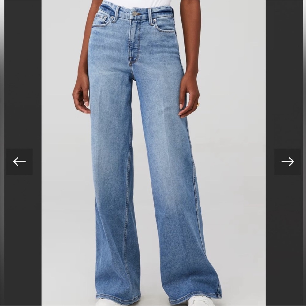 Good American Light Blue Wide Leg Flare Jeans - Picture 2 of 2